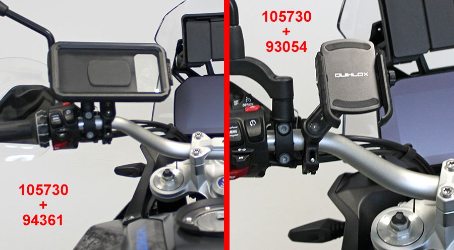 BMW R 1200 RS, LC (2015-) Soporte para smartphone Quiklox para manillar